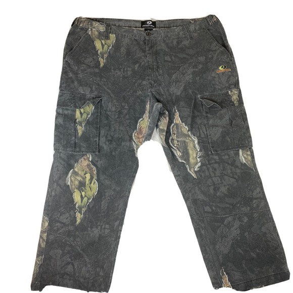 Mossy Oak Black Camo Men's Size XXXL (48/50)  48 x 32 Hunting Cargo Pants EUC - Picture 1 of 14